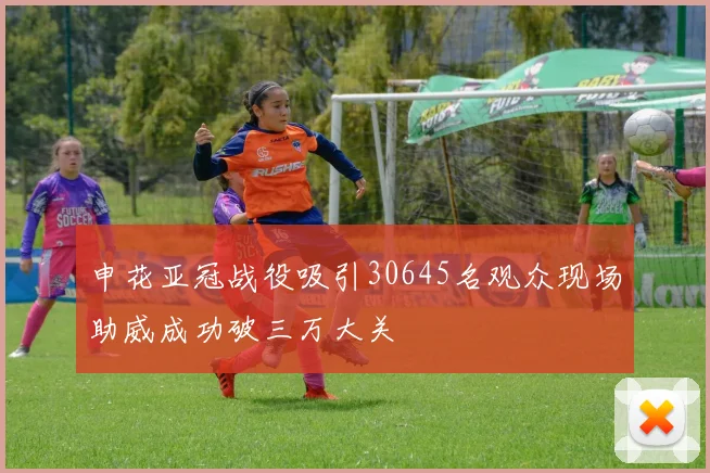 申花亚冠战役吸引30645名观众现场助威成功破三万大关